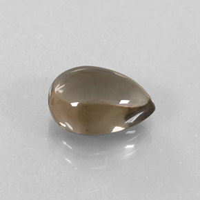 Cuarzo ahumado marrón natural de 2,34 ct, en forma de pera, transparente