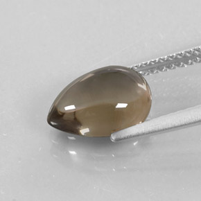 Cuarzo ahumado marrón natural de 2,34 ct, en forma de pera, transparente