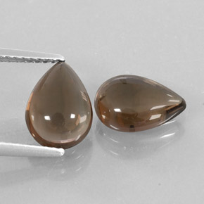 Gemas de cuarzo ahumado marrón natural de  ct, en forma de pera, transparente