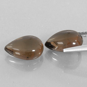 Gemas de cuarzo ahumado marrón natural de  ct, en forma de pera, transparente
