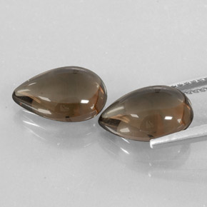 Gemas de cuarzo ahumado marrón natural de  ct, en forma de pera, transparente