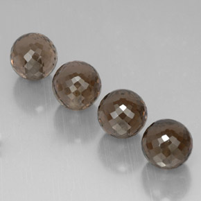 Gemas de cuarzo ahumado marrón natural de 27,27 ct, esfera / bola, VVS-VS