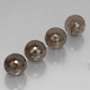 Gemas de cuarzo ahumado marrón natural de 27,27 ct, esfera / bola, VVS-VS
