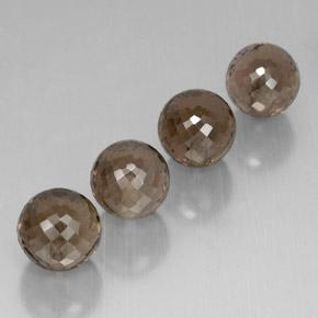 Gemas de cuarzo ahumado marrón natural de 27,70 ct, esfera / bola, VVS-VS