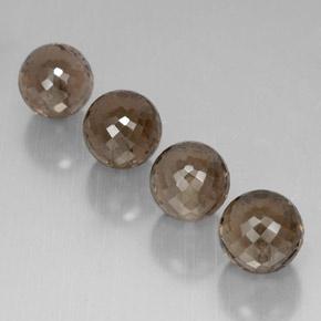 Gemas de cuarzo ahumado marrón natural de 27,70 ct, esfera / bola, VVS-VS