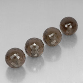 Gemas de cuarzo ahumado marrón natural de 27,48 ct, esfera / bola, VVS-VS