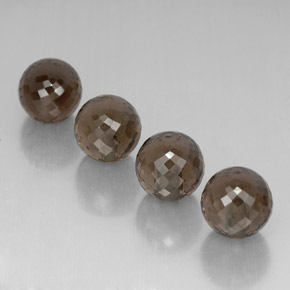Gemas de cuarzo ahumado marrón natural de 27,48 ct, esfera / bola, VVS-VS
