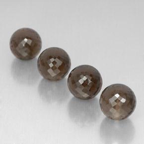 Gemas de cuarzo ahumado marrón natural de 27,69 ct, esfera / bola, VVS-VS