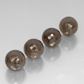 Gemas de cuarzo ahumado marrón natural de 27,96 ct, esfera / bola, VVS-VS