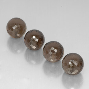 Gemas de cuarzo ahumado marrón natural de 27,96 ct, esfera / bola, VVS-VS