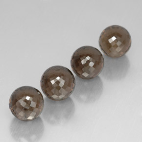 Gemas de cuarzo ahumado marrón natural de 27,49 ct, esfera / bola, VVS-VS