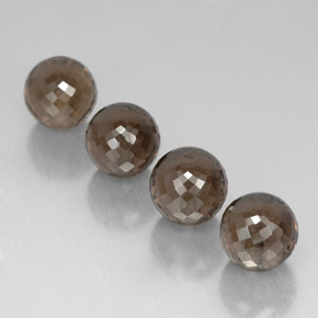 Gemas de cuarzo ahumado marrón natural de 27,49 ct, esfera / bola, VVS-VS