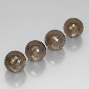 Gemas de cuarzo ahumado marrón natural de  ct, esfera / bola, VVS-VS
