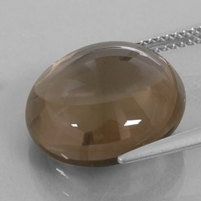 Cuarzo ahumado marrón natural de 12,26 ct, transparente, transparente / translúcido
