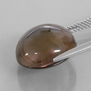 Cuarzo ahumado marrón natural de 11,28 ct, transparente, transparente / translúcido
