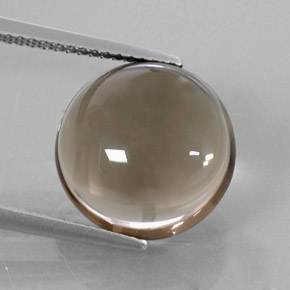 Cuarzo ahumado marrón natural de 7,59 ct, corte redondo, transparente