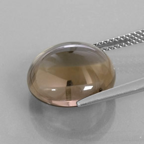 Cuarzo ahumado marrón natural de 7,59 ct, corte redondo, transparente