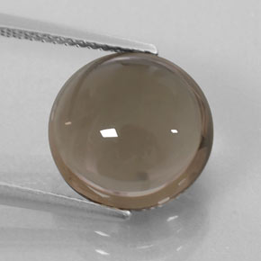Cuarzo ahumado marrón natural de 6,26 ct, corte redondo, transparente