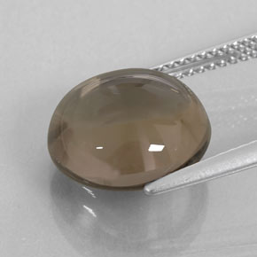 Cuarzo ahumado marrón natural de 6,26 ct, corte redondo, transparente