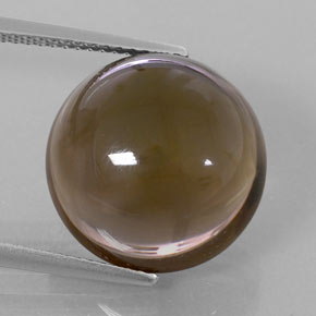 Cuarzo ahumado marrón natural de 13,43 ct, corte redondo, transparente