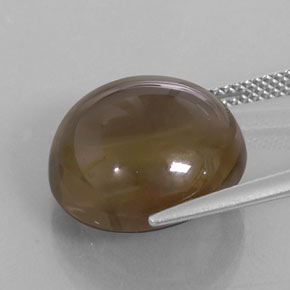 Cuarzo ahumado marrón natural de 13,43 ct, corte redondo, transparente