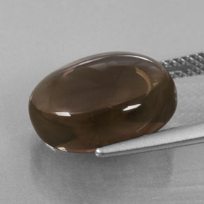 Cuarzo ahumado marrón natural de 7,51 ct, corte óvalo, transparente