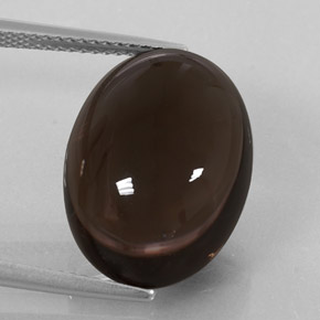 Cuarzo ahumado marrón natural de 14,26 ct, corte óvalo, transparente