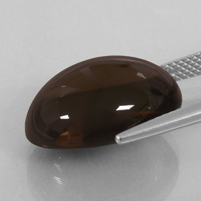 Cuarzo ahumado marrón natural de 14,26 ct, corte óvalo, transparente