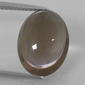 Cuarzo ahumado marrón natural de 6,43 ct, corte óvalo, transparente