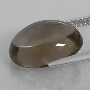 Cuarzo ahumado marrón natural de 6,43 ct, corte óvalo, transparente