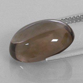 Cuarzo ahumado marrón natural de 5,88 ct, corte óvalo, transparente