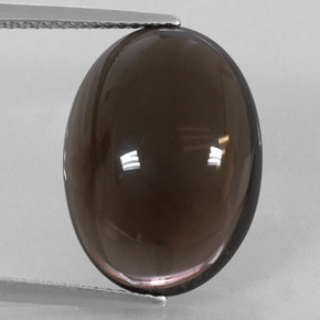 Cuarzo ahumado marrón natural de 11,90 ct, corte óvalo, transparente