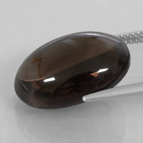 Cuarzo ahumado marrón natural de 11,90 ct, corte óvalo, transparente