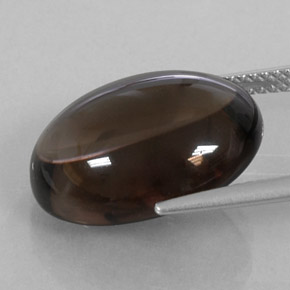 Cuarzo ahumado marrón natural de 11,87 ct, corte óvalo, transparente