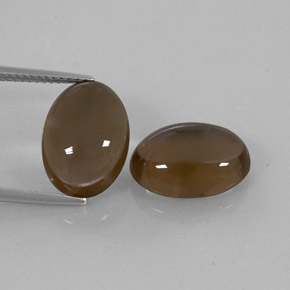 Gemas de cuarzo ahumado marrón natural de  ct, corte óvalo, transparente