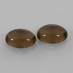 Gemas de cuarzo ahumado marrón natural de  ct, corte óvalo, transparente