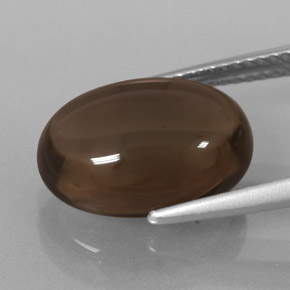 Cuarzo ahumado marrón natural de 6,70 ct, corte óvalo, transparente