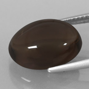 Cuarzo ahumado marrón natural de 6,71 ct, corte óvalo, transparente