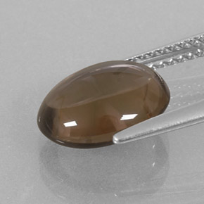 Cuarzo ahumado marrón natural de 3,11 ct, corte óvalo, transparente