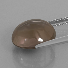 Cuarzo ahumado marrón natural de 4,54 ct, corte redondo, transparente