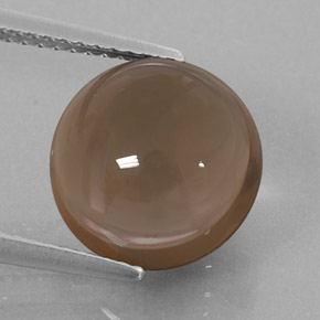 Cuarzo ahumado marrón natural de 5,69 ct, corte redondo, transparente