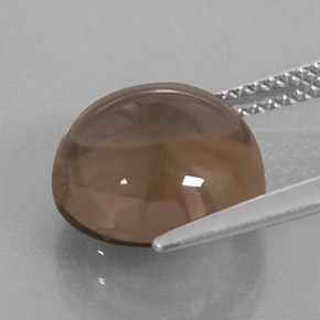 Cuarzo ahumado marrón natural de 5,69 ct, corte redondo, transparente