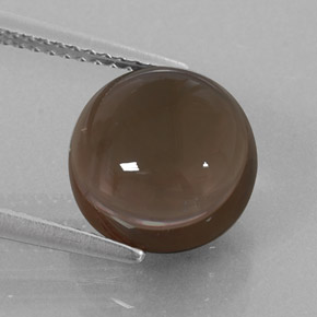 Cuarzo ahumado marrón natural de 4,99 ct, corte redondo, transparente