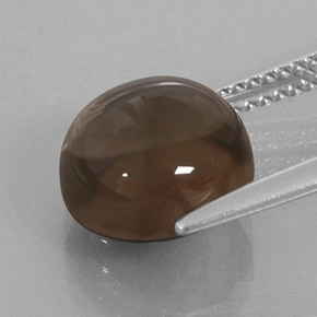 Cuarzo ahumado marrón natural de 4,99 ct, corte redondo, transparente