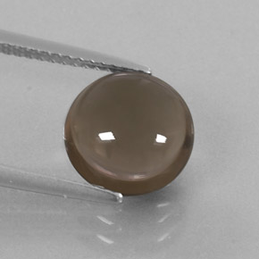 Cuarzo ahumado marrón natural de 3,48 ct, corte redondo, transparente