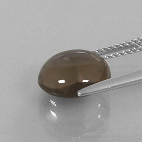 Cuarzo ahumado marrón natural de 3,48 ct, corte redondo, transparente