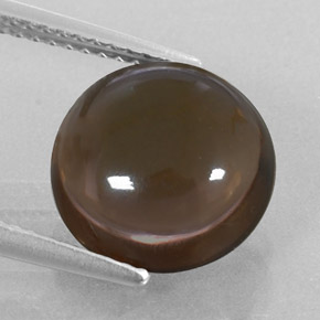Cuarzo ahumado marrón natural de 4,68 ct, corte redondo, transparente