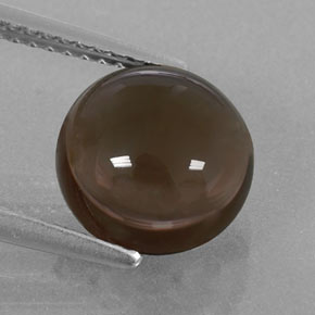 Cuarzo ahumado marrón natural de 3,38 ct, corte redondo, transparente