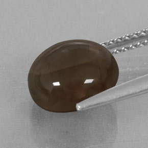 Cuarzo ahumado marrón natural de 3,38 ct, corte redondo, transparente