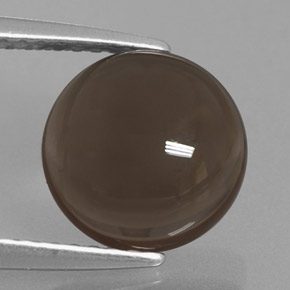 Cuarzo ahumado marrón natural de 2,66 ct, corte redondo, transparente